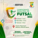 Abertas as inscrições para o Campeonato Municipal de Futsal 2022